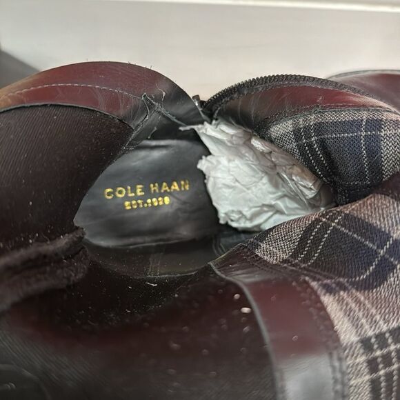 NWOT Cole Haan Dutchess Over The Knee Back Stretch Motorcycle Boots Black size 6 - Picture 12 of 13